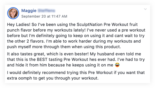 Pre Workout review by Maggie